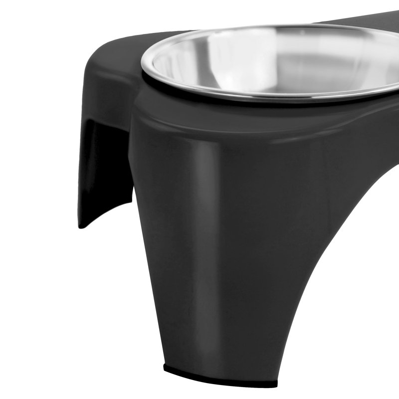 Gibson Home Bow Wow Meow 3 Piece Elevated Pet Bowl Dinner Set In Grey